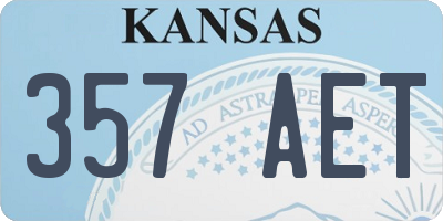 KS license plate 357AET