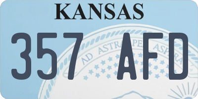 KS license plate 357AFD