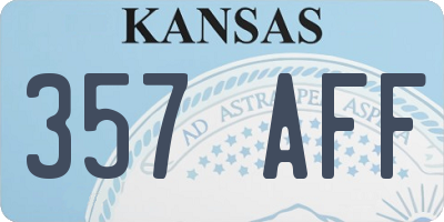 KS license plate 357AFF