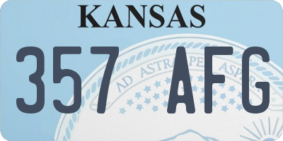 KS license plate 357AFG