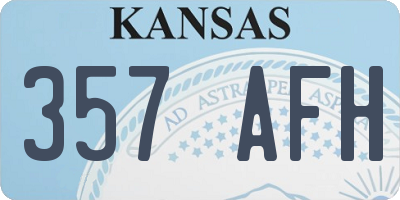 KS license plate 357AFH
