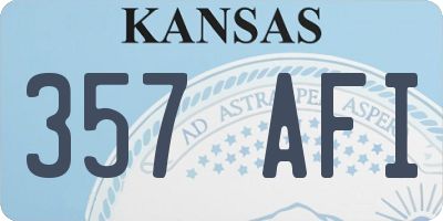 KS license plate 357AFI