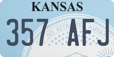KS license plate 357AFJ