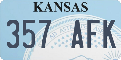 KS license plate 357AFK