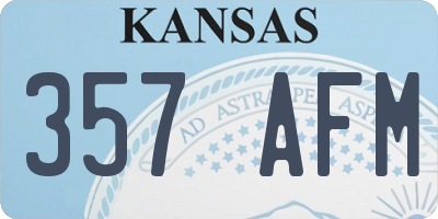 KS license plate 357AFM