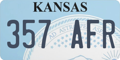 KS license plate 357AFR