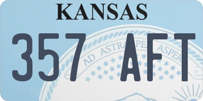 KS license plate 357AFT