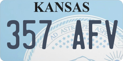 KS license plate 357AFV