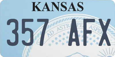 KS license plate 357AFX