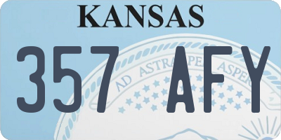 KS license plate 357AFY