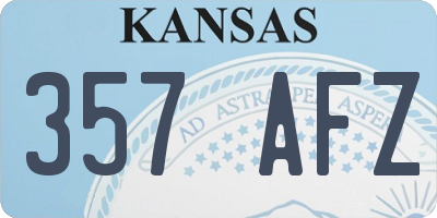 KS license plate 357AFZ