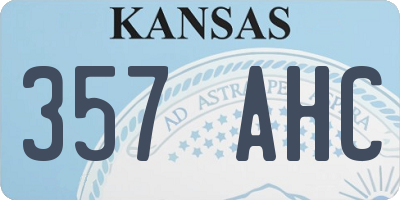 KS license plate 357AHC