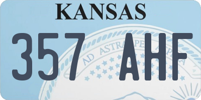 KS license plate 357AHF