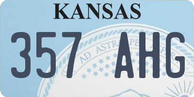 KS license plate 357AHG
