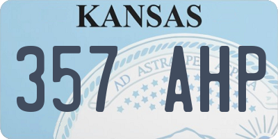 KS license plate 357AHP