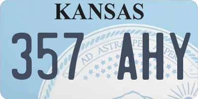 KS license plate 357AHY