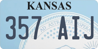 KS license plate 357AIJ