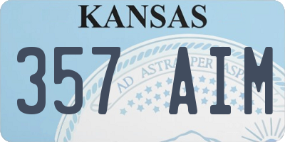 KS license plate 357AIM