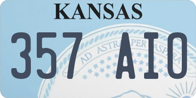 KS license plate 357AIO