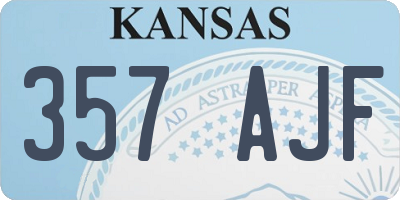 KS license plate 357AJF