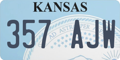 KS license plate 357AJW