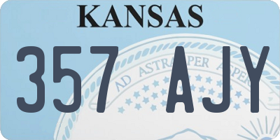 KS license plate 357AJY