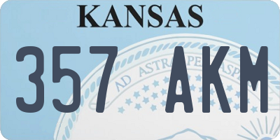 KS license plate 357AKM