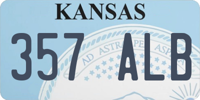 KS license plate 357ALB