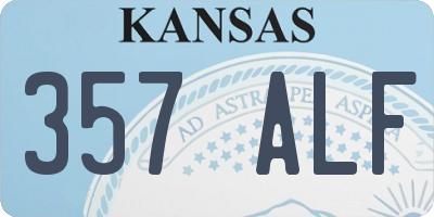 KS license plate 357ALF