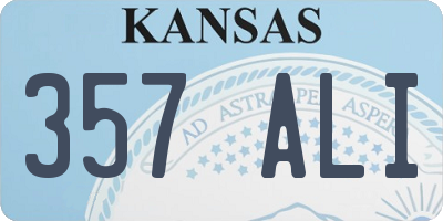 KS license plate 357ALI