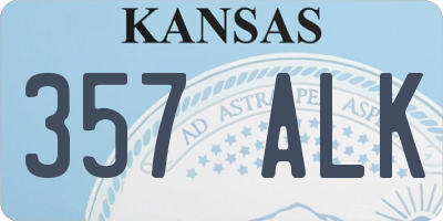 KS license plate 357ALK