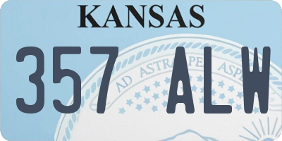 KS license plate 357ALW