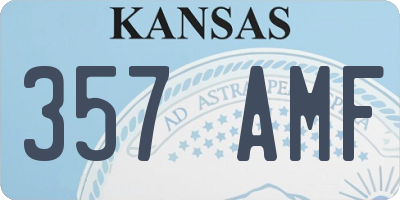 KS license plate 357AMF