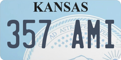 KS license plate 357AMI
