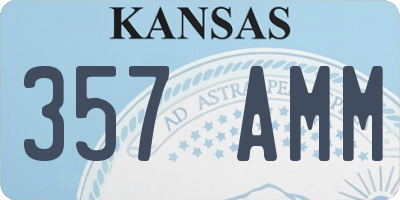 KS license plate 357AMM