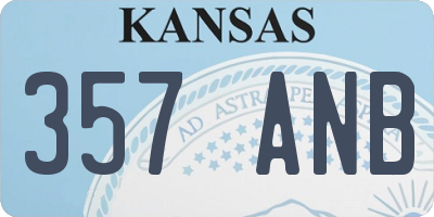 KS license plate 357ANB
