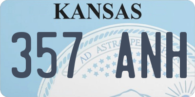 KS license plate 357ANH