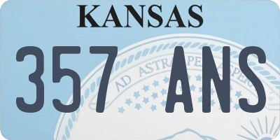 KS license plate 357ANS