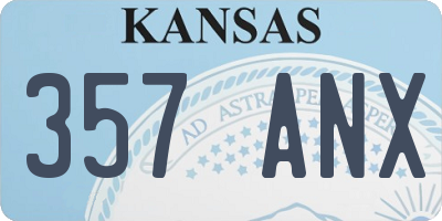 KS license plate 357ANX