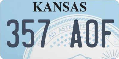 KS license plate 357AOF