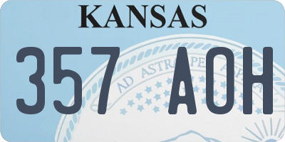 KS license plate 357AOH
