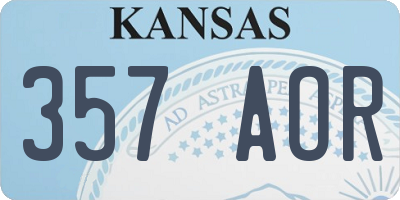 KS license plate 357AOR