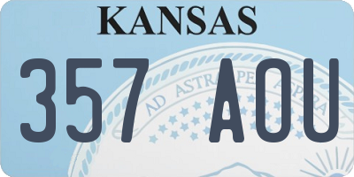 KS license plate 357AOU