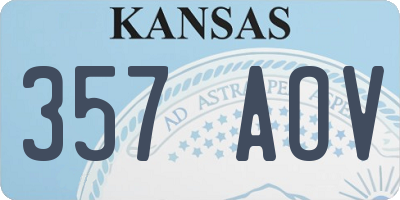 KS license plate 357AOV