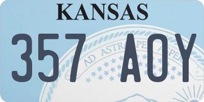 KS license plate 357AOY