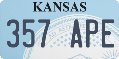 KS license plate 357APE