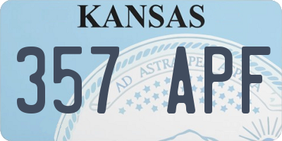 KS license plate 357APF