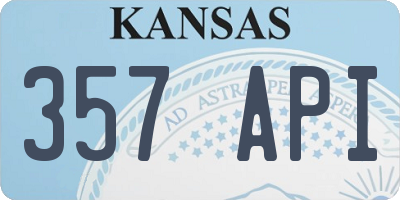KS license plate 357API