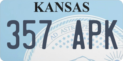 KS license plate 357APK