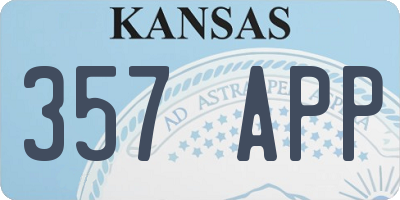 KS license plate 357APP